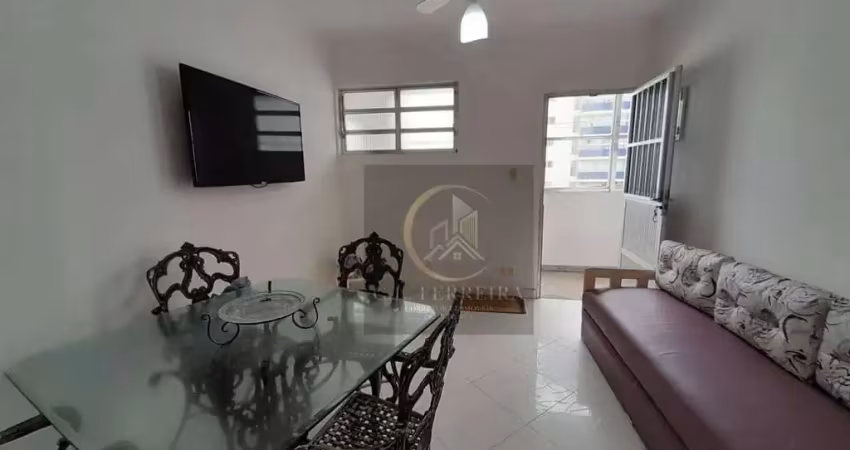 Apartamento mobiliado com 1 dormitório à venda, 43 m² por r$ 265.000 - vila guilhermina - praia grande/sp