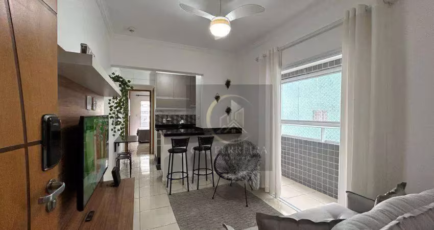 Apartamento com 1 dormitório para alugar, 40 m² por r$ 2.930/mês - boqueirão - praia grande/sp