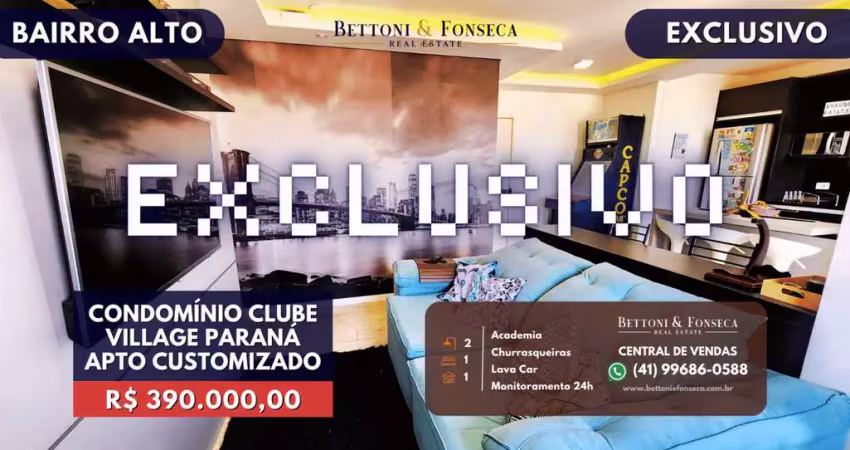 Apartamento exclusivo e customizado, 100% mobiliado!
