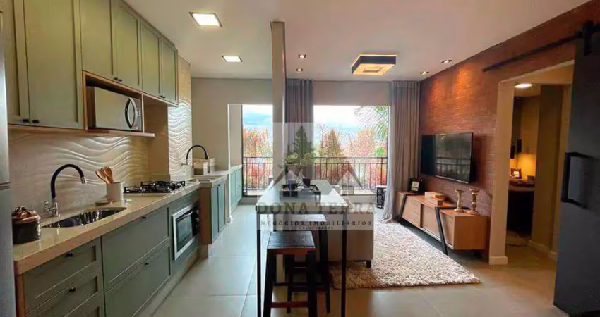 Apartamento com 2 dormitórios à venda, 50 m² por r$ 350.000 - residencial mosaico - itupeva/sp