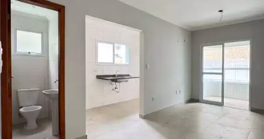 Apartamento à venda em praia grande, 2 dormitórios, caiçara - r$390 mil