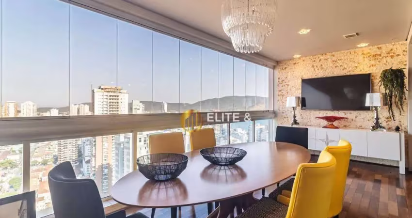 Apartamento com 1 dormitório, 106 m² - venda por r$ 2.200.000,00 ou aluguel por r$ 11.000,00/mês - aparecida - santos/sp