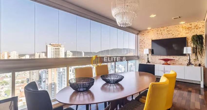 Apartamento com 1 dormitório, 106 m² - venda por r$ 2.200.000,00 ou aluguel por r$ 11.000,00/mês - aparecida - santos/sp
