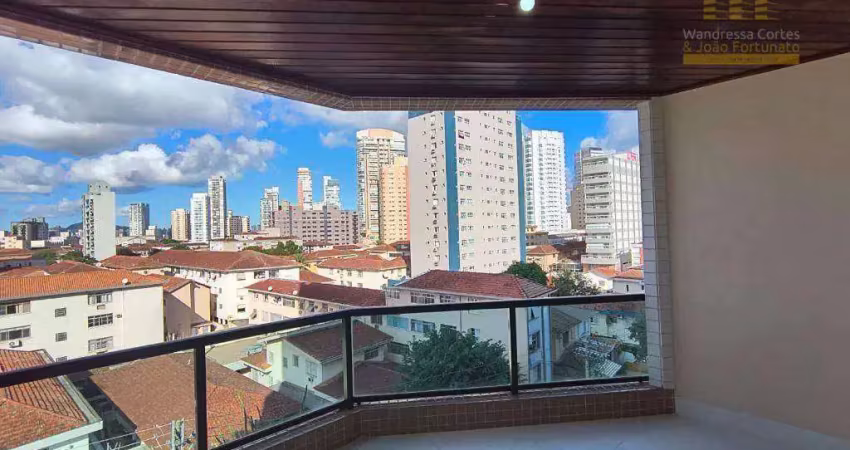 Apartamento com 3 dormitórios à venda, 162 m² por r$ 1.490.000,00 - boqueirão - santos/sp