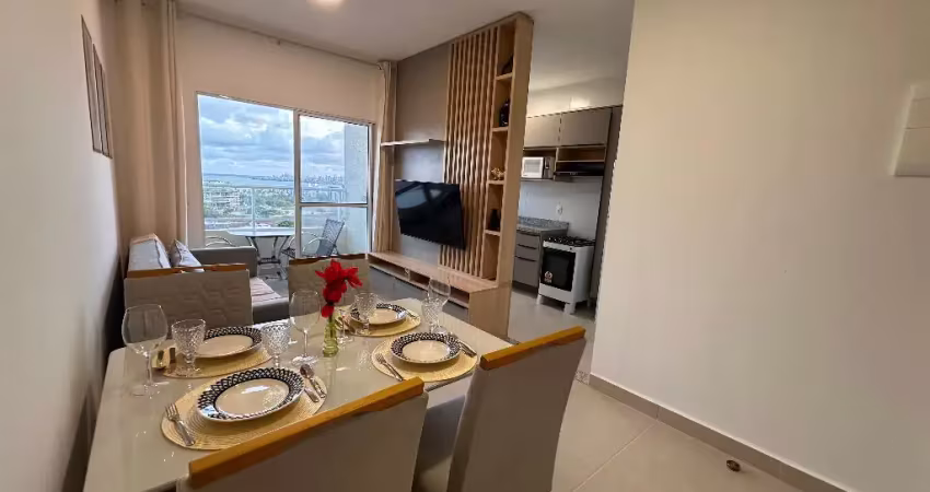 Apartamento 2 quartos sendo 1 suíte e varanda mobiliado