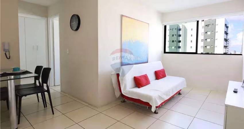 Apartamento de 43 metros quadrados totalmente mobiliado e equipado disponível para Locação no Coração do Bairro da Torre - Lazer completo