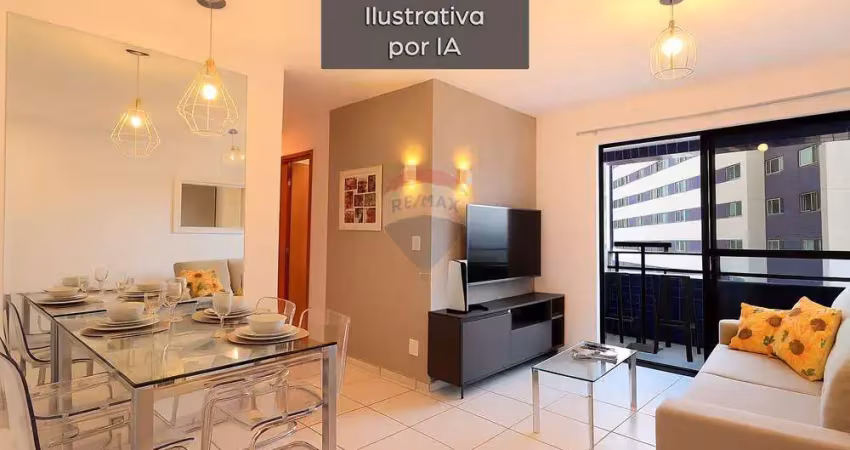 Lindo apartamento de 60m com 2 quartos, sendo 1 suíte, wc social, varanda, cozinha e área de serviços. 1 vaga com lazer completo
