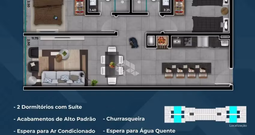 Apartamento 02quartos/dormitórios, 01vaga/box no condomínio Livin' Resort House!