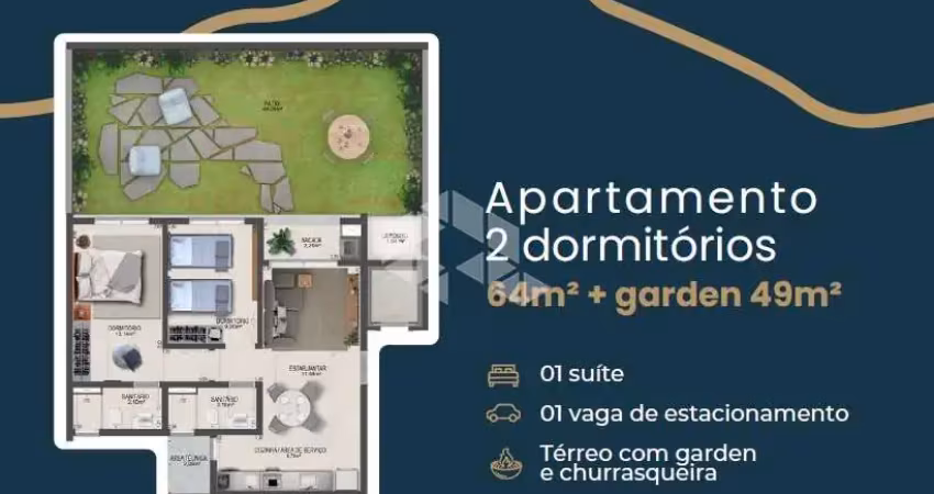 Apartamento 02 dormitórios sendo 01 suíte + garden- governador celso ramos - sc.