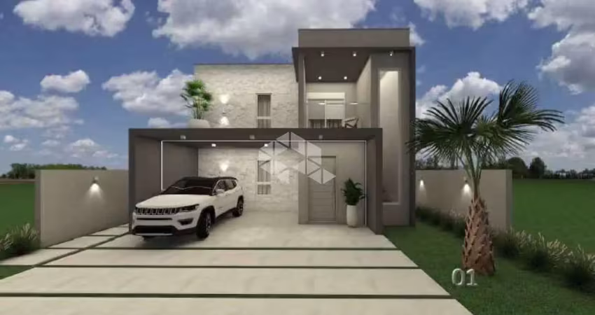 Casa alto padrão em construção à venda em condomínio fechado no bairro camobi