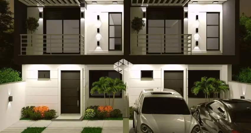 Casa sobrado novo, 3 dormitórios, 1 suíte, água quente, churrasqueira gourmet,  pátio frente e fundos. igara em canoas. aceita financiamento fgts