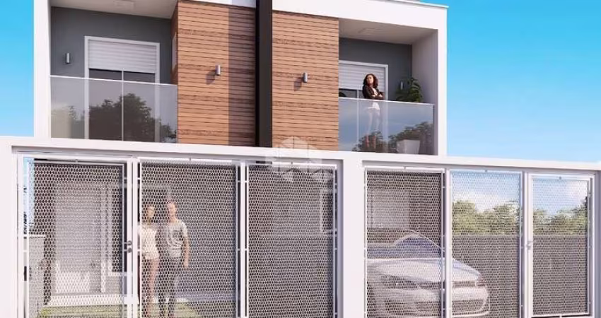 Sobrado em construção,  2 dormitórios, 2 suítes, 1 lavabo e 1 vaga de garagem com churrasqueira, Gesso e Porcelanato. Bairro São José, Financia.