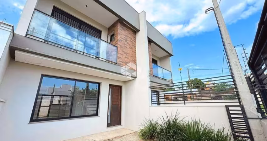 Casa nova 3 dormitórios, 1 suíte com sacada, living 2 ambientes, churrasqueira, no bairro igara/canoas. aceita financiamento bancário e fgts
