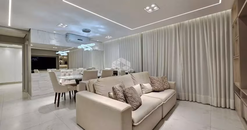 Apartamento mobiliado com 76m² ,3 dormitórios transformados em 2 sendo 1 suíte, cozinha com churrasqueira,  1 vaga coberta,  ao lado da havan