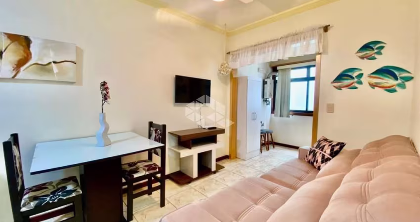 Apartamento 01 dormitório, mobiliado, churrasqueira  Beira Mar