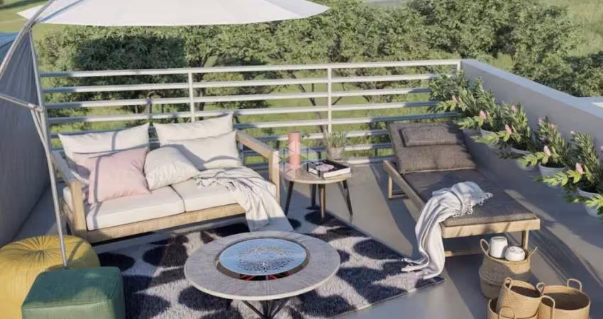 Casa geminada em construção no bairro Vinhedos, Caxias do Sul