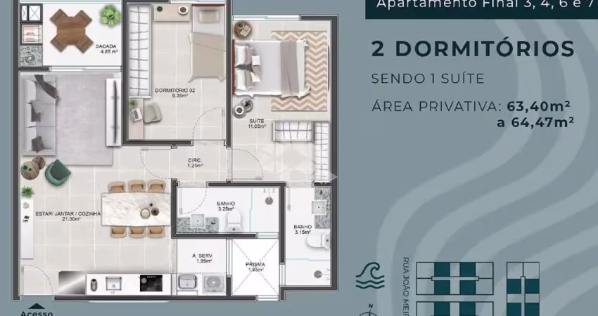 Apartamento 2 dormitórios em abraão, florianópolis-sc