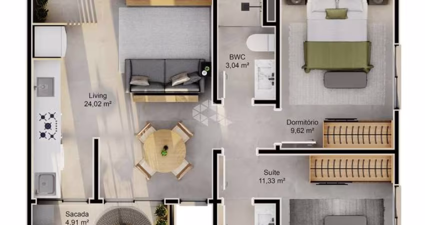 APARTAMETO A VENDA  2 DORMITÓRIOS COM SACADA