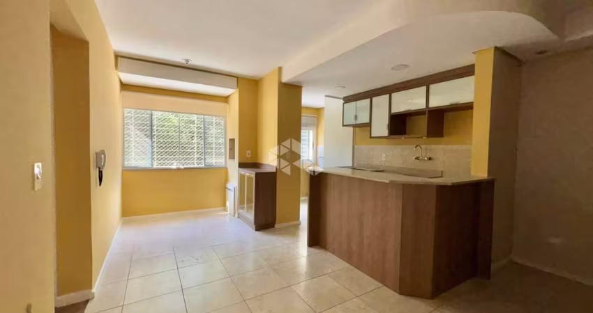 Apartamento 2 dormitórios churrasqueira semi- mobiliado uma garagem