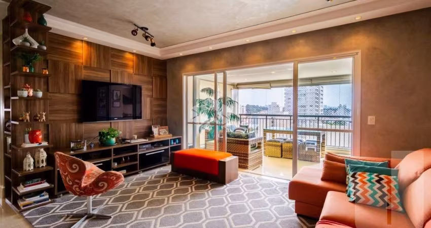 Apto 94m², mobiliado, 2 dorms, 1 suíte, varanda gourmet, 2 vagas na Vila Romana.