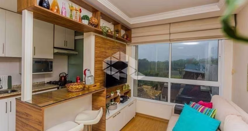apartamento de 2 dormitórios e 1 vaga de garagem no bairro Jardim Itu em Porto Alegre. Semi-mobiliado com móveis planejados