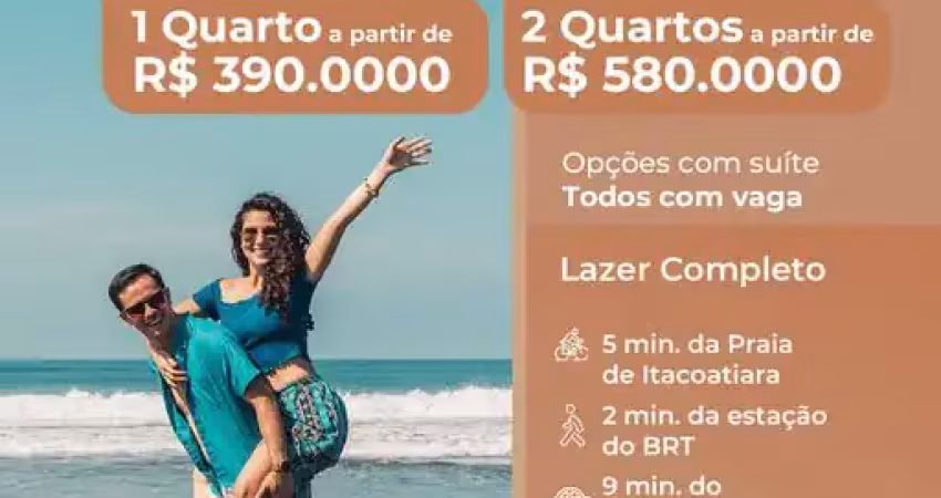 Apartamentos de 1 e 2 quartos com vaga de garagem