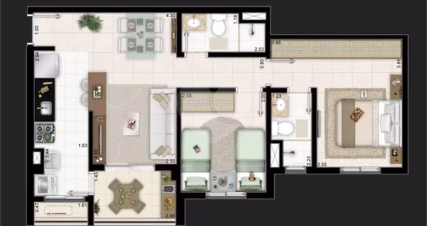 Apartamento com 2 quartos à venda em Marapé - SP