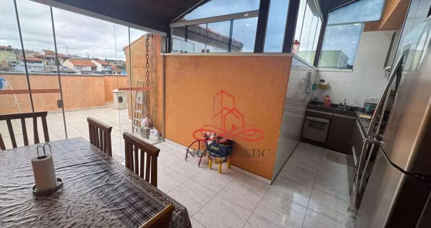 Cobertura com 2 dormitórios, 90 m² - venda por r$ 390.000 ou aluguel por r$ 2.400/mês - vila linda - santo andré/sp