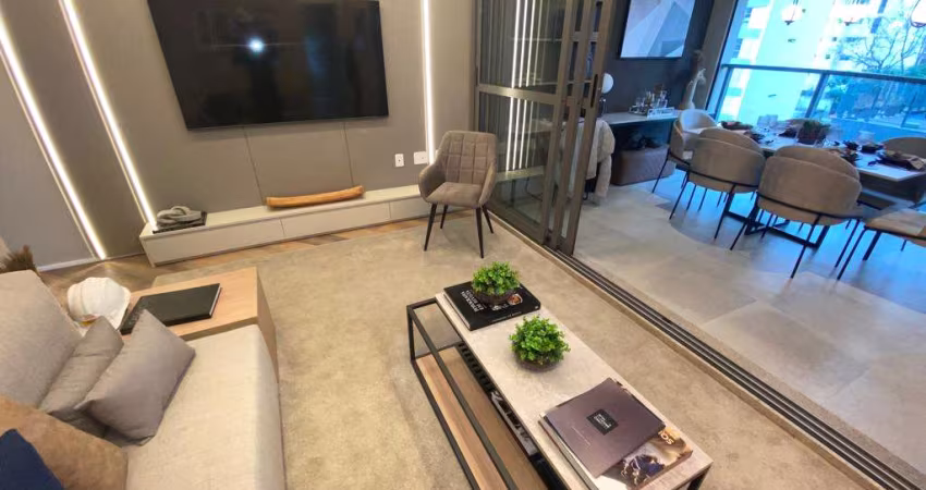 Apartamento para venda no Brooklin com 2 suítes, terraço, lavabo e vaga de garagem