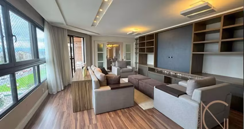 Luxuosa cobertura duplex mobiliada no américa em joinville-sc: 3 suítes, living integrado, 3 vagas, adega, área gourmet, 379 m² de puro requinte!