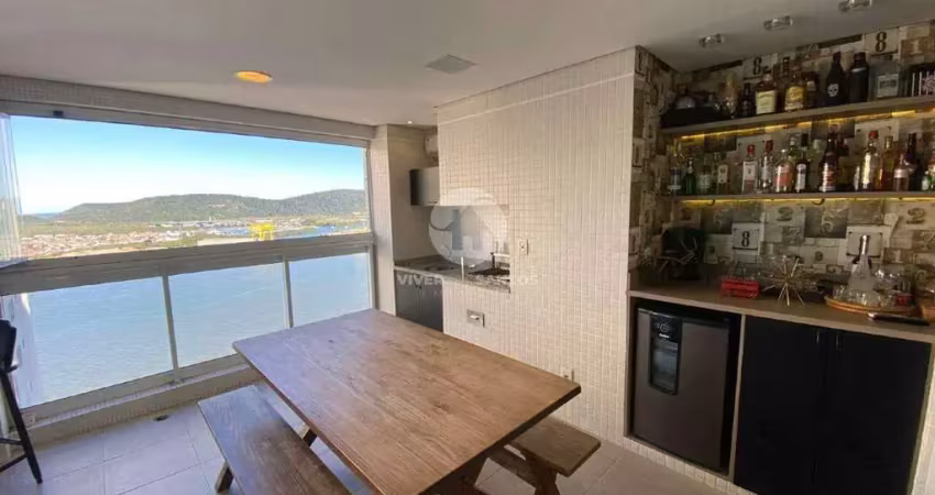 Apartamento a venda na ponta da praia com vista mar, 03 suítes e lazer completo