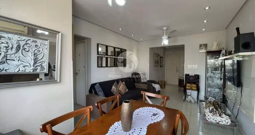 Apartamento à venda no boqueirão, santos – 2 quartos, 2 banheiros, sala 2 ambientes, elevador e vaga de garagem