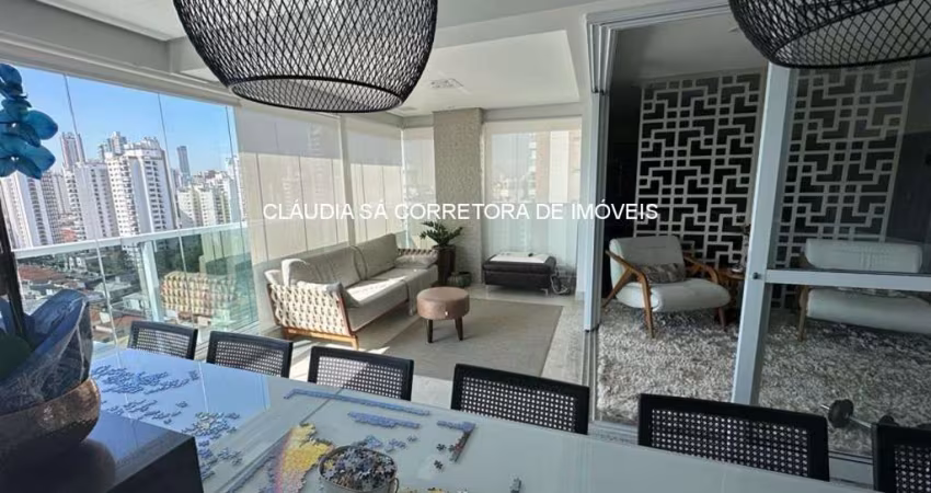 Apartamento de luxo à venda em São Paulo-SP, bairro Tatuapé: 3 quartos, 3 suítes, 3 salas, 5 banheiros, 4 vagas, 165m².