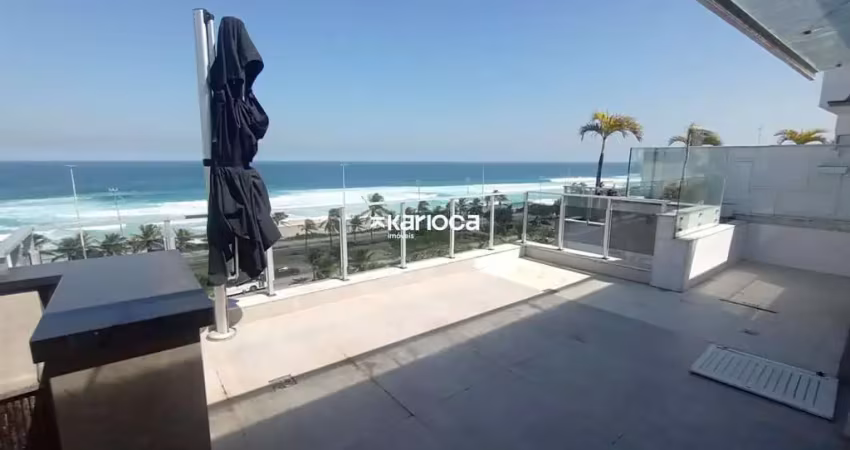 Cobertura pé na areia com vista mar -  292m² - 4 suítes - avenida lúcio costa - barra da tijuca