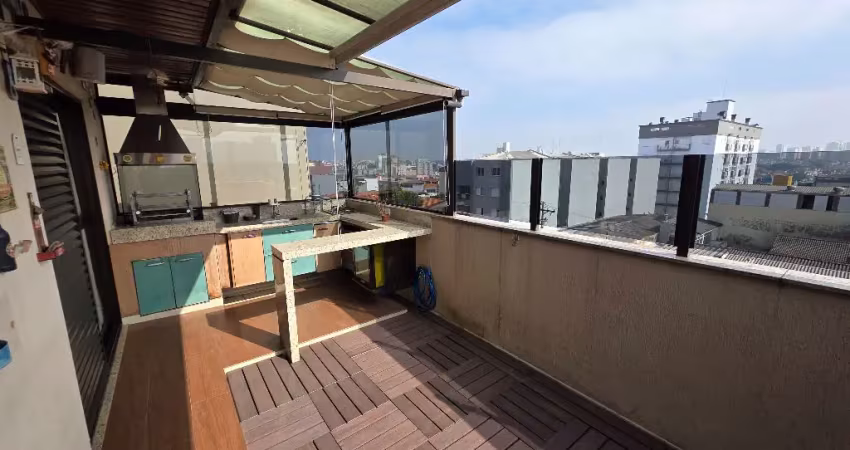 Cobertura duplex mobiliada (140m²) com terraço gourmet no bairro santa maria – são caetano do sul