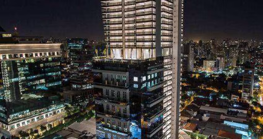 Apto 1 dormitório (57m²), 1 Suíte, Varanda, Decorado e mobiliado, 1 Vaga. Na Juscelino e ao lado Shopping JK