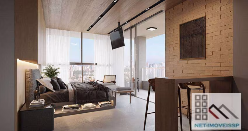 Studio 1 Dormitório (35,2m²), 1 Banheiro Social, Sacada. Próximo da estação Sumaré do metrô