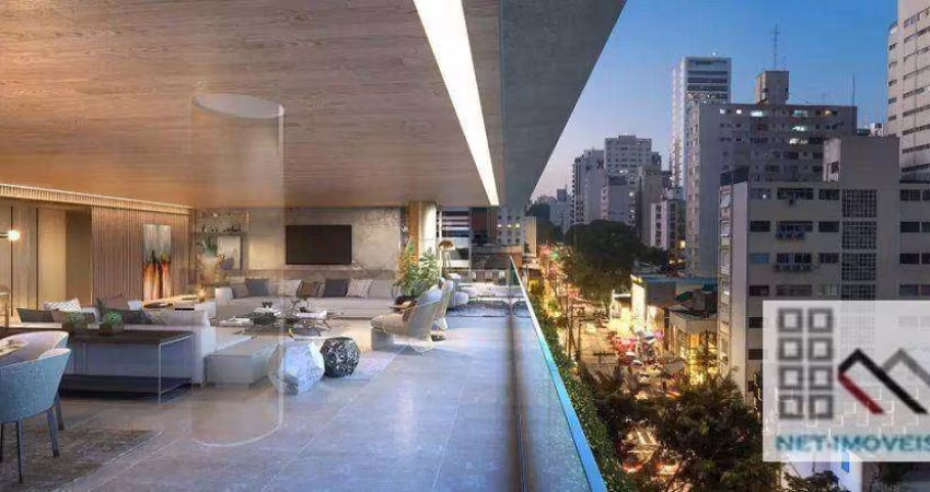 APARTAMENTO GARDEN 4 DORMITÓRIOS (585,45m²), 4 SUÍTES, VARANDA, 5 VAGAS. EXCLUSIVIDADE E LUXO NO MELHOR DO JARDINS