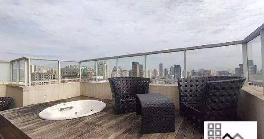 COBERTURA DUPLEX ALTO PADRÃO 2 DORMITÓRIOS (140m²), 1 SUÍTE, MOBILIADO, 3 VAGAS. PRÓXIMO DO PARQUE DA ÁGUA BRANCA