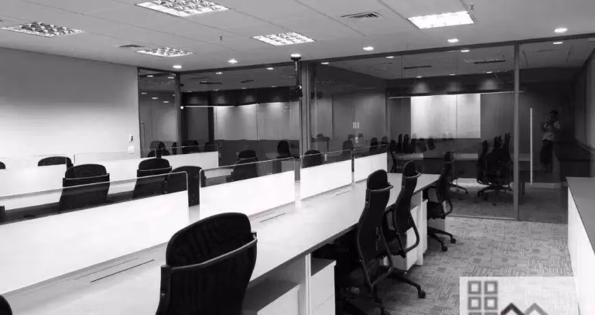 Compra com renda garantida. conjunto comercial (210,10m²), 4 banheiros, mobiliado, 4 vagas. ao lado do shopping vila olímpia