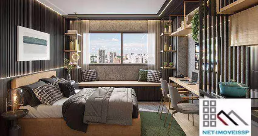 Studio 1 dormitório (28,83m²), 1 banheiro, terraço. próximo da estação do metrô borba gato