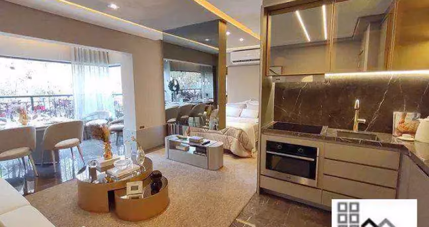 Studio 1 dormitório (29m²), 1 banheiro, sacada. a 2 minutos da estaçao moema