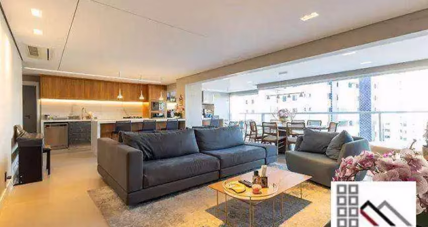 Apartamento 4 dormitórios (189m²), 3 suítes, semi mobiliado, varanda, 2 vagas. ao lado do shopping morumbi