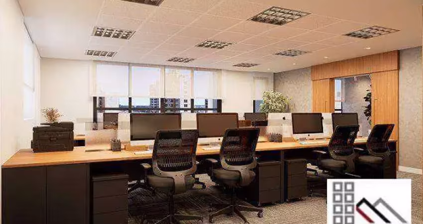 Conjunto comercial (218m²), 4 banheiros, decorado e mobiliado, 6 vagas. sob medida no conceito plug&play