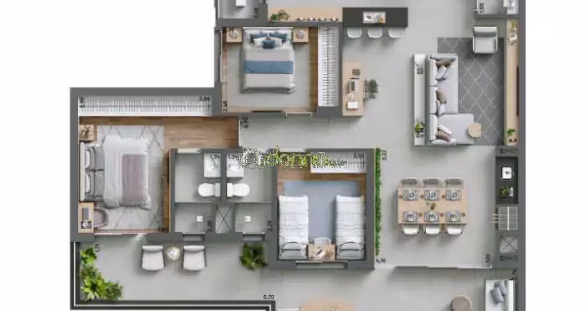 Apartamento com 2 quartos à venda na Avenida Claricinda Alves de Rezende, Jardim do Lago, Uberaba