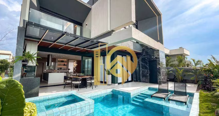 Casa Porta fechada com 3 suítes à venda, 495 m², automação e piscina aquecida Condomínio Alphaville - SJCampos/SP