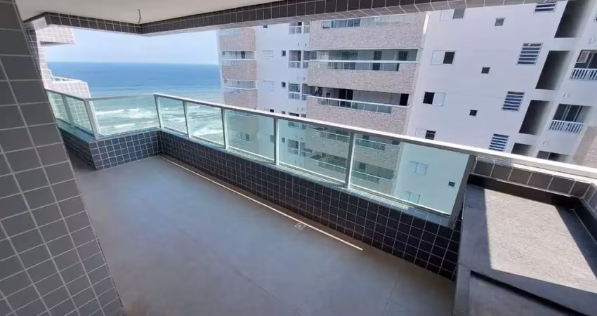 Alto padrão frente em prédio frente mar com 3 quartos, 1 suíte, 2 vagas na praia grande-sp,