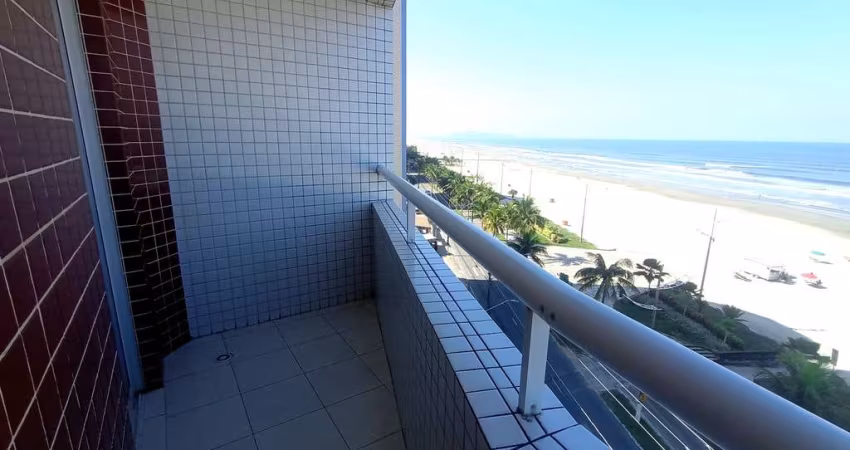 Apartamento FRENTE MAR mobiliado,  para Locação no Maracanã, Praia Grande-SP! 2 dormitórios, suíte, varanda com vista livre para o mar.