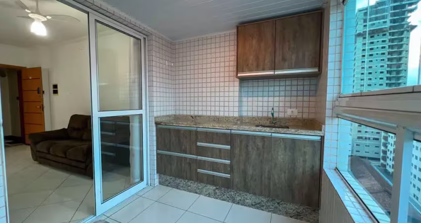 Apartamento 1 dormitorio suite sacada gourmet mobiliado aviaçao praia grande sp