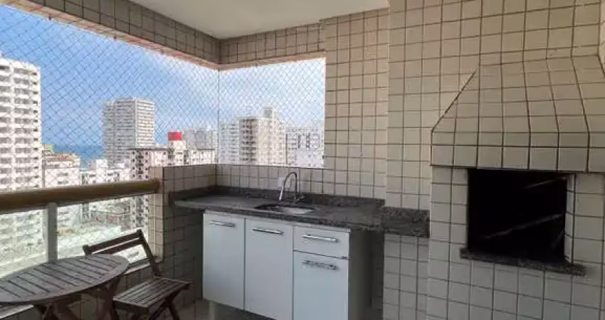 Apartamento 1 dormitório suíte com churrasqueira carvão e vista mar